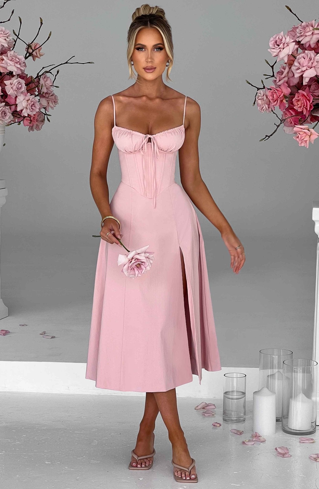 Delilah Midi Dress - Blush - Cinderella