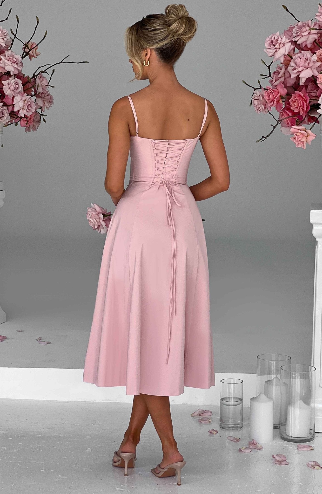 Delilah Midi Dress - Blush - Cinderella