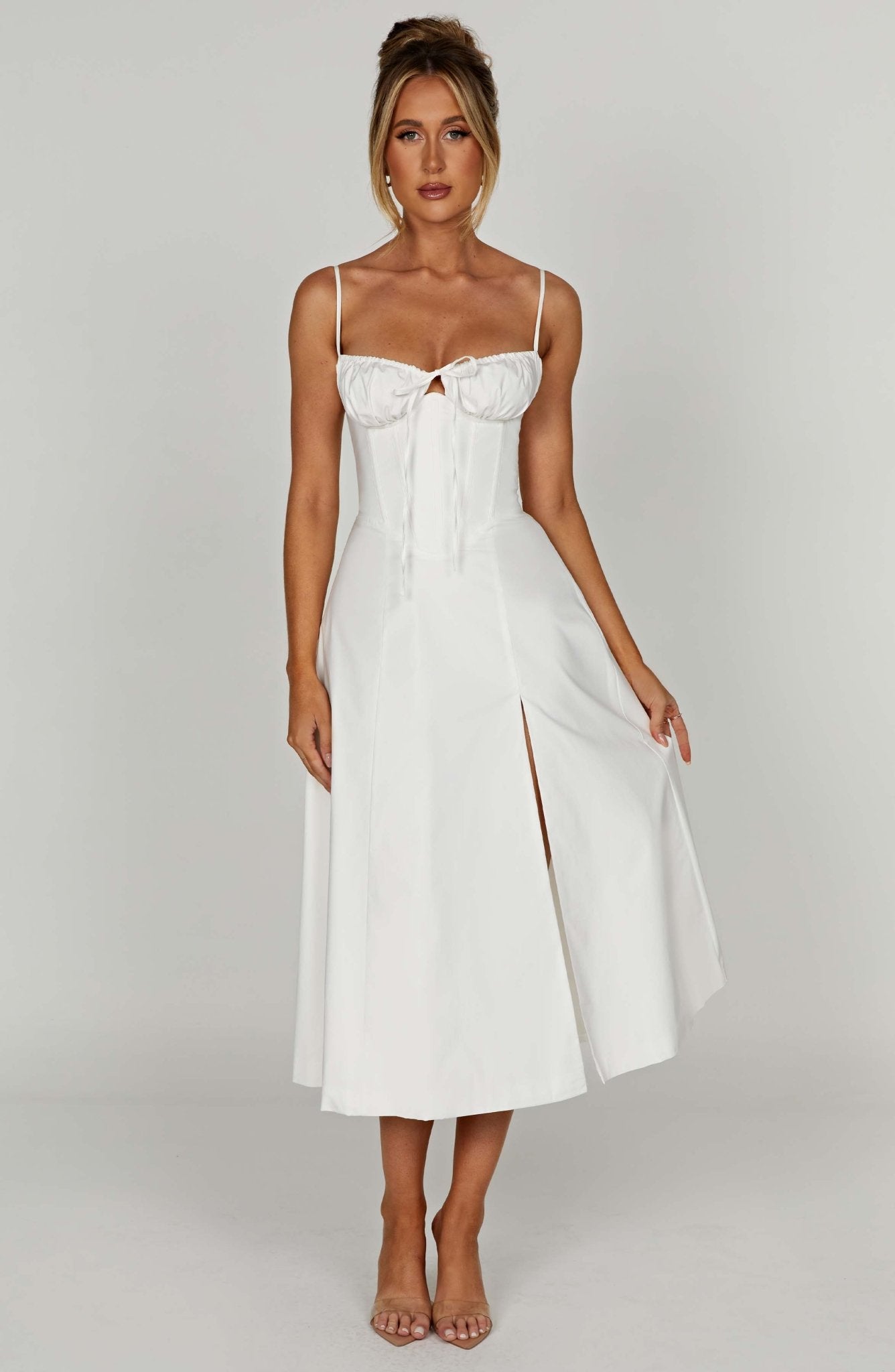 Delilah Midi Dress - Ivory - Cinderella