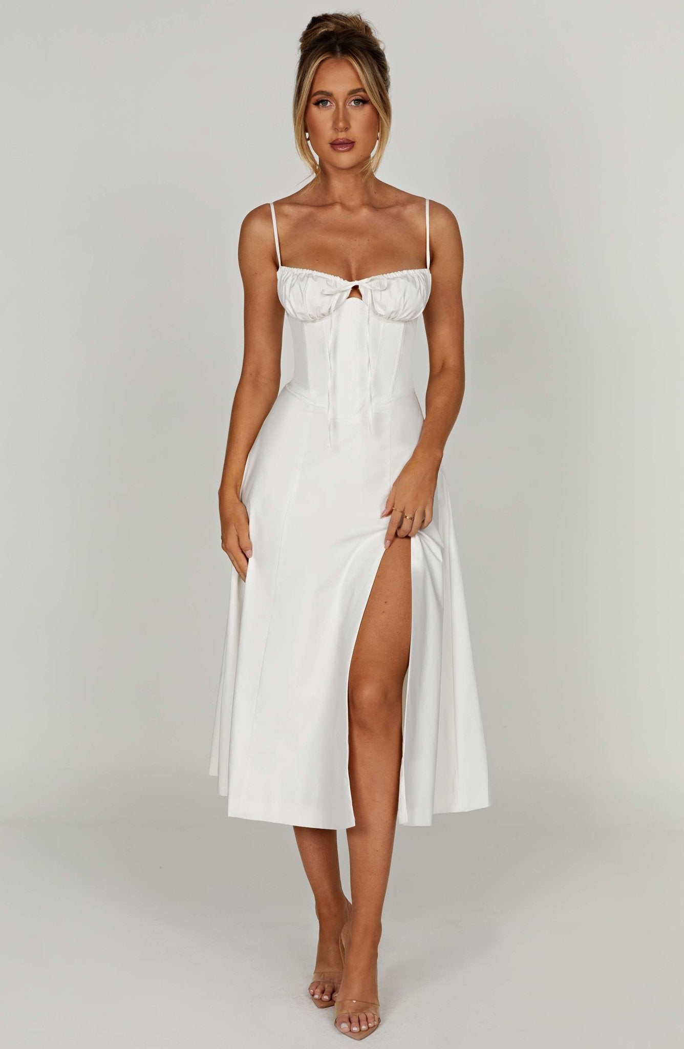 Delilah Midi Dress - Ivory - Cinderella