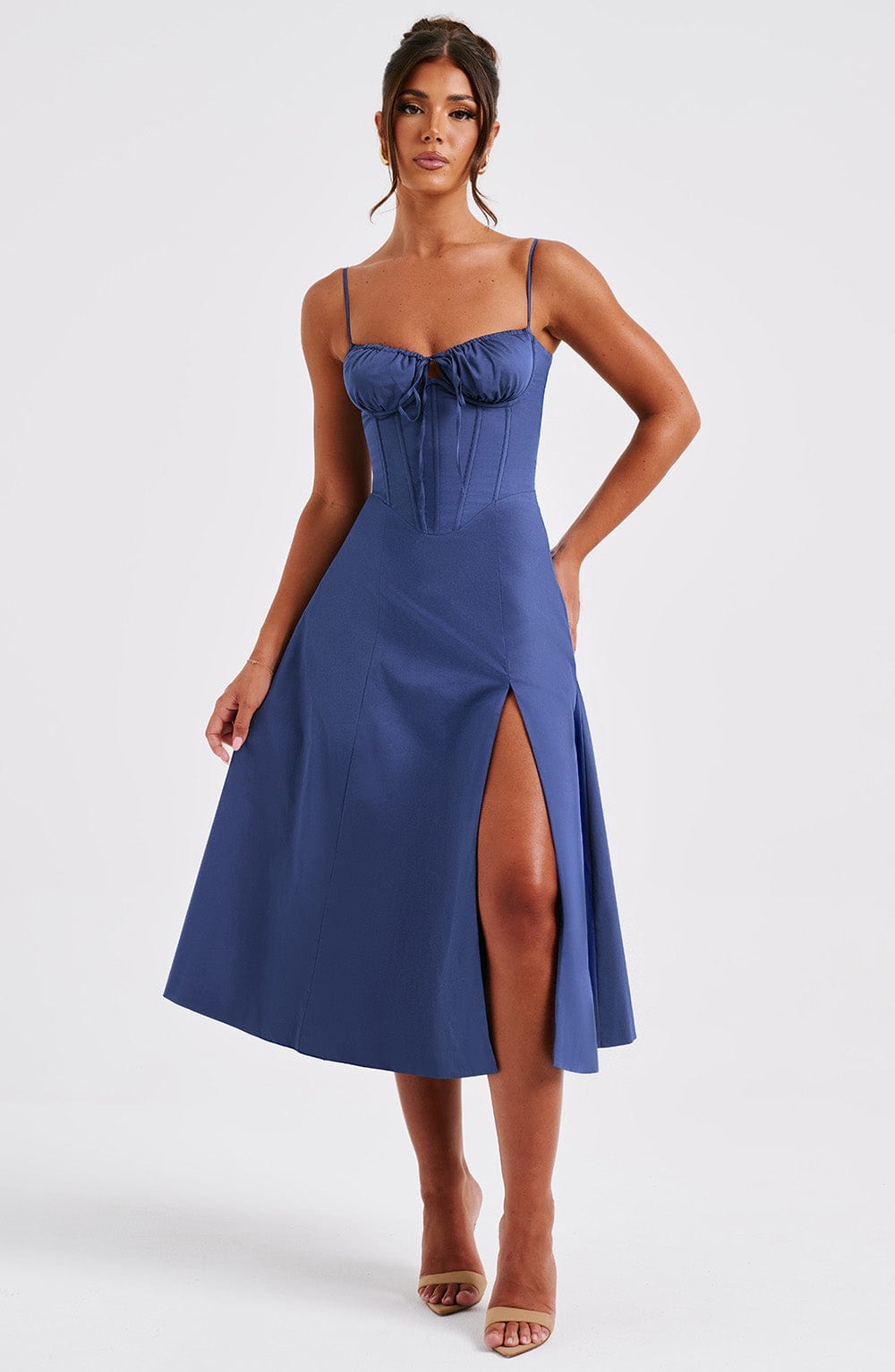 Delilah Midi Dress Navy