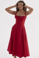 Delilah Midi Dress - Red - Cinderella