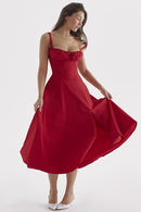 Delilah Midi Dress - Red - Cinderella