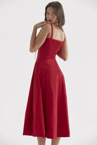 Delilah Midi Dress - Red - Cinderella