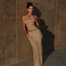 Golden Tide Halter Cut - Out Dress - Cinderella