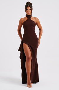 Isabella Maxi Dress - Chocolate - Cinderella