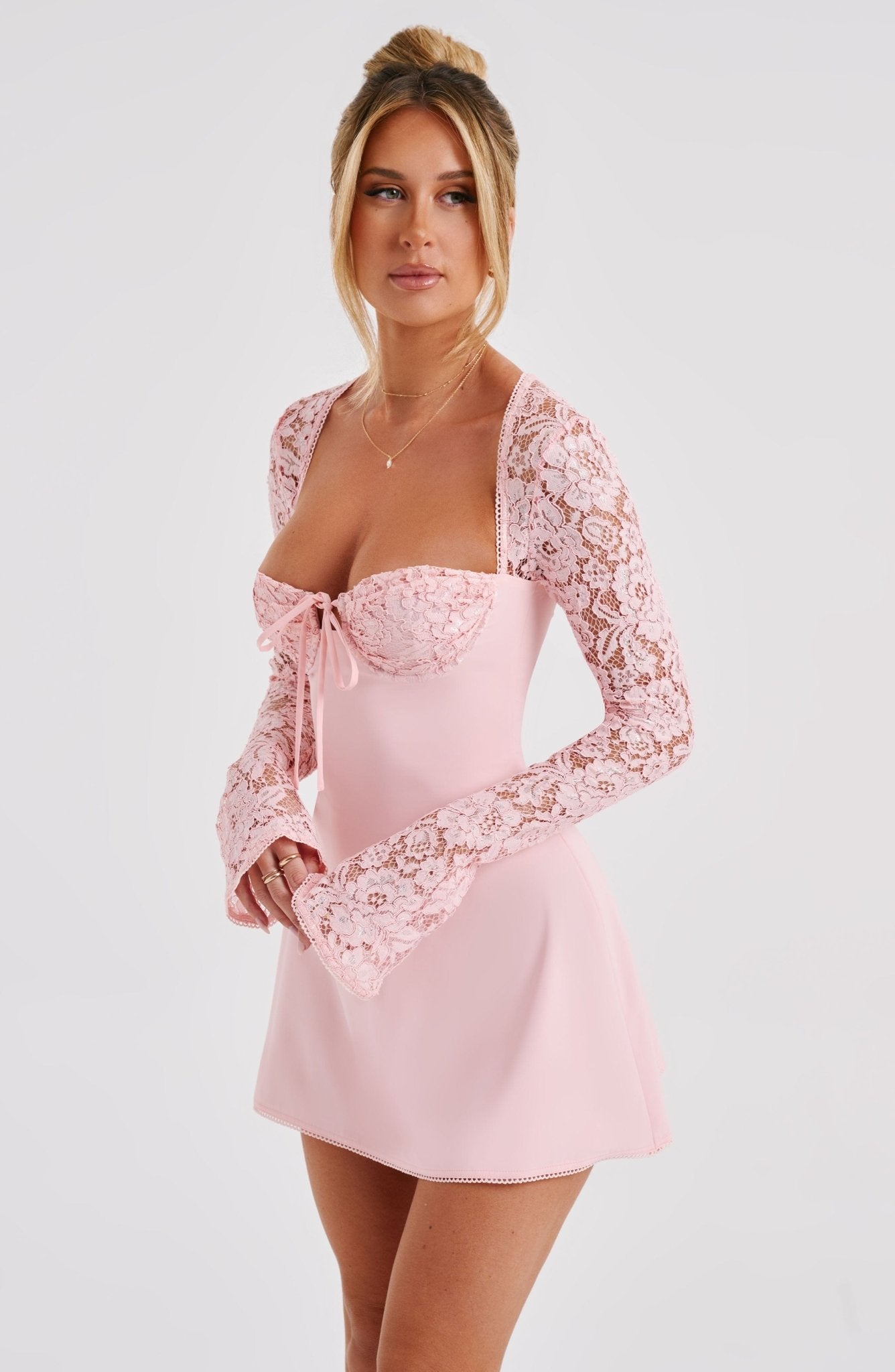 Jacinta Mini Dress - Blush -Pink Mini Dress