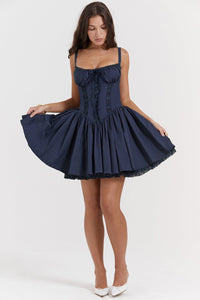 Jasmine Mini Dress - Navy Blue - Cinderella