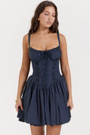 Jasmine Mini Dress - Navy Blue - Cinderella