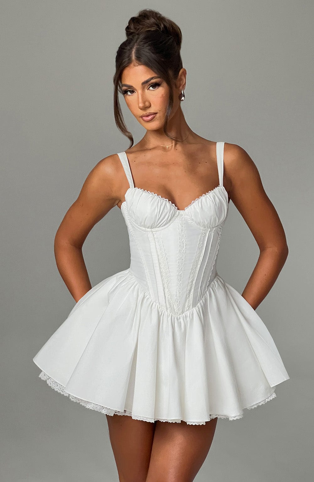 Josie Mini Dress - White - Cinderella