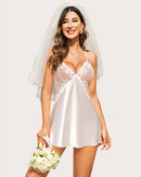 Lace V Neck Satin Nightwear - Cinderella