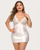 Lace V Neck Satin Nightwear - Cinderella