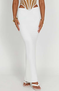 Luminous Breeze Maxi Skirt-White - Cinderella