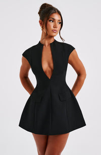 Luna Mini Dress - Black - Black Mini Dress