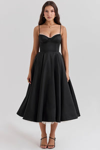 Madeline Midi Dress - Black - Cinderella