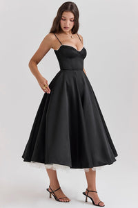 Madeline Midi Dress - Black - Cinderella