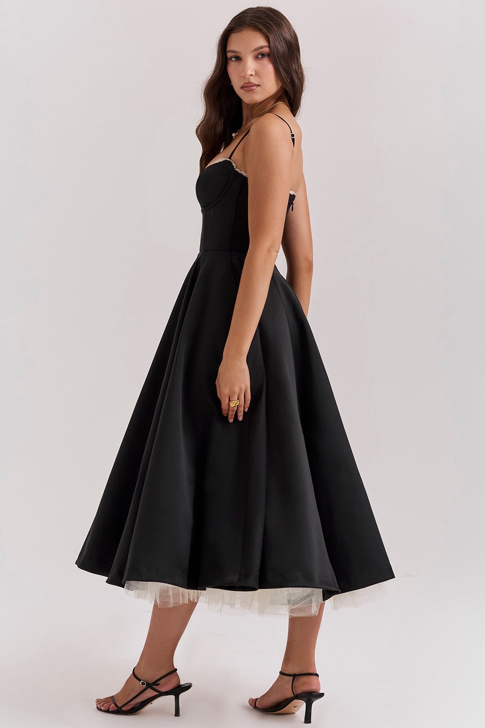 Madeline Midi Dress - Black - Cinderella