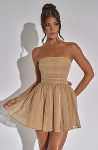 Melinda Mini Dress - Gold Sparkle - Cinderella