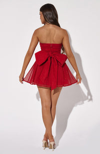 Melinda Mini Dress - Red Sparkle - Cinderella