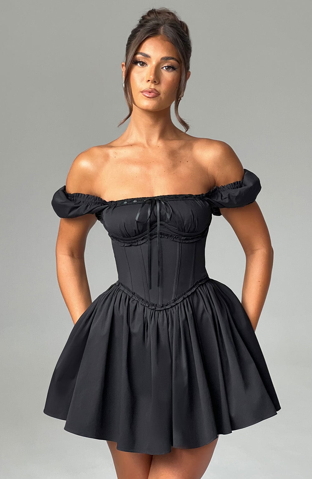 Phoebe Mini Dress-Black - Cinderella