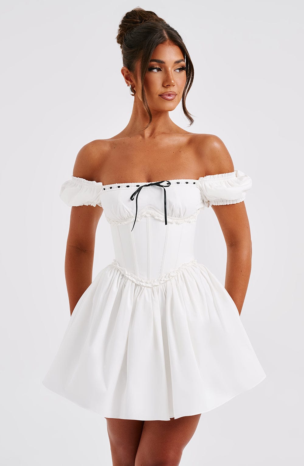 Phoebe Mini Dress - Black/White - Cinderella