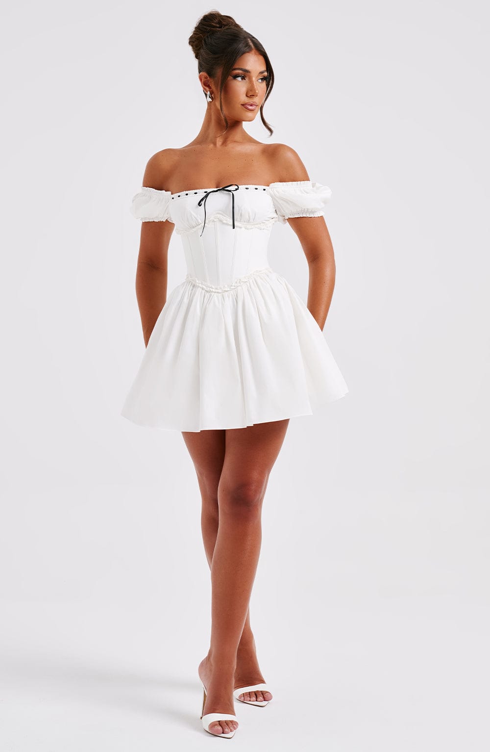 Phoebe Mini Dress - Black/White - Cinderella