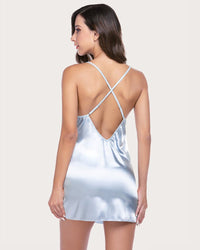 Plus Size V Neck Lace Satin Sleepwear - Cinderella