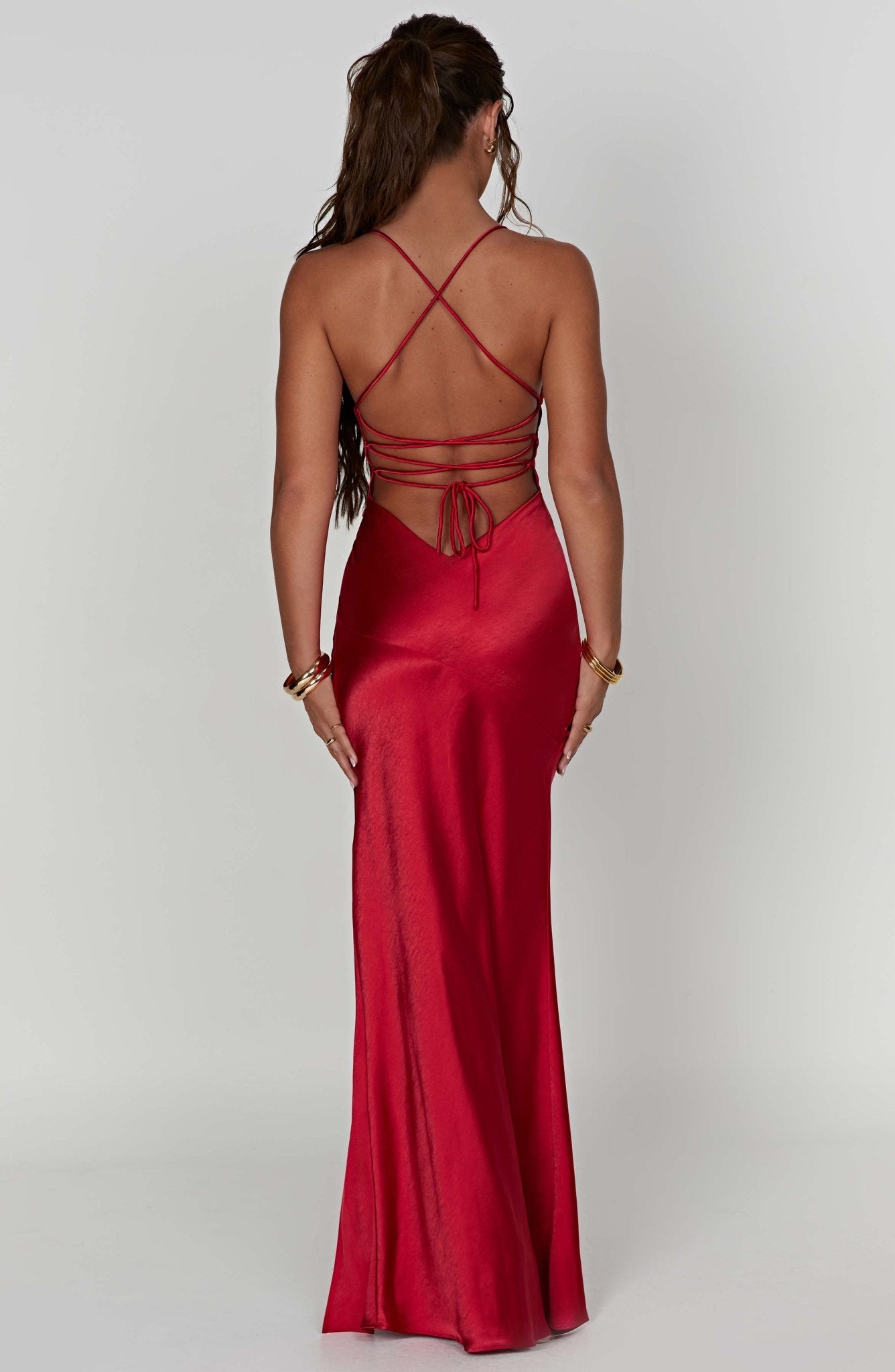 Ruby Radiance Maxi Dress-Red - Cinderella