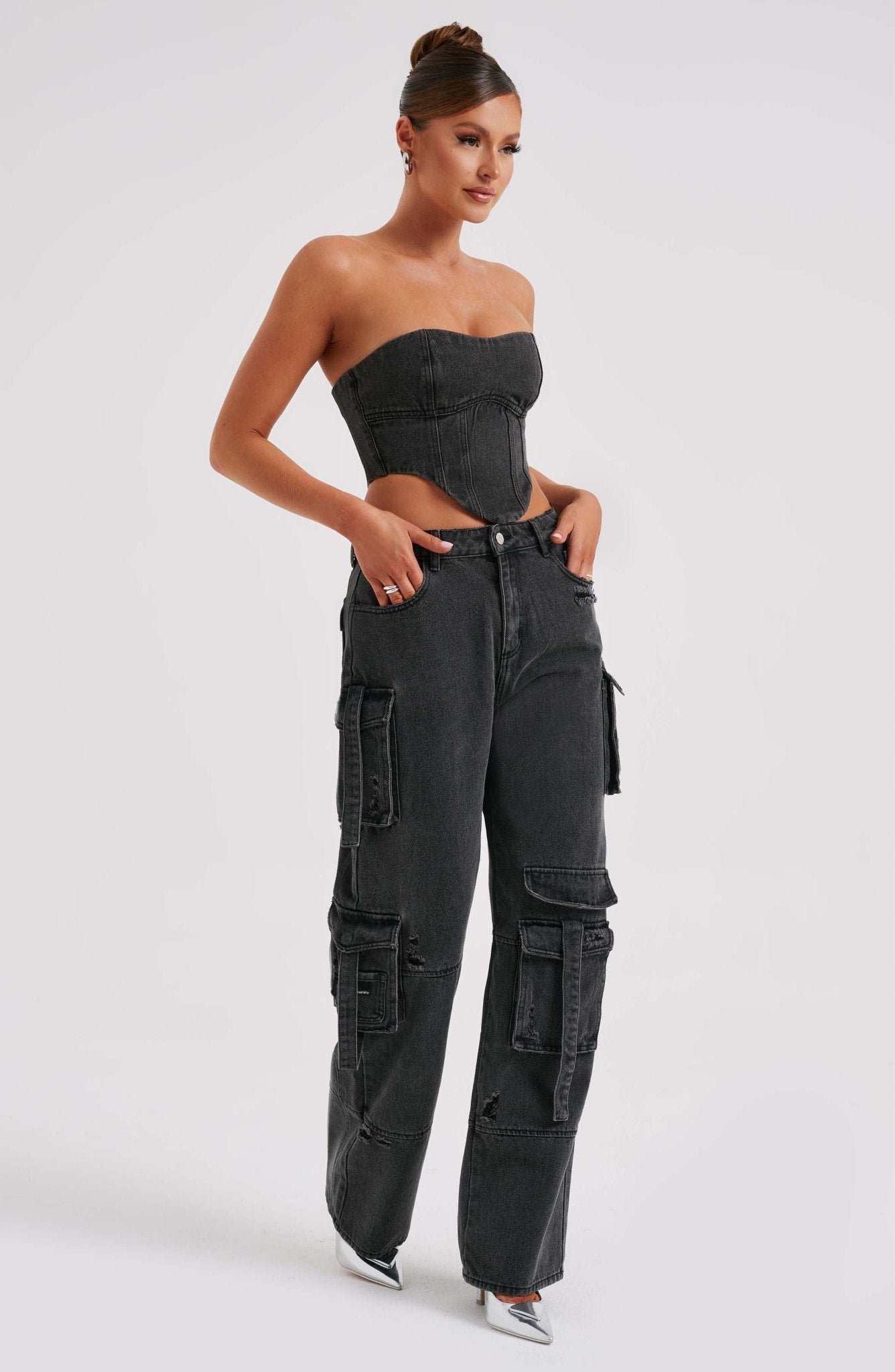 Shadow Veil Cargo Pant-Black - Cinderella