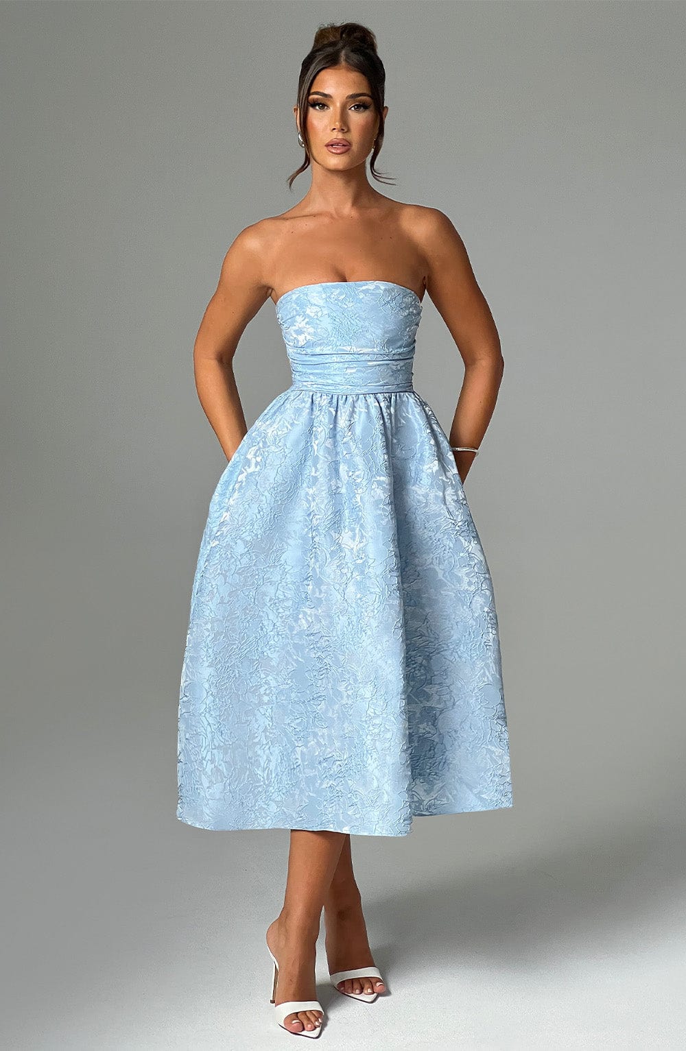 Sienna Midi Dress- Blue - Cinderella