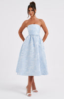 Sienna Midi Dress- Blue - Cinderella