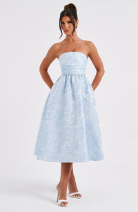 Sienna Midi Dress- Blue - Cinderella