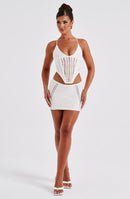 Sunlit Sands Mini Skirt-White - Cinderella