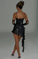 Sunshine Serenade Mini Dress-Black Sparkle - Cinderella