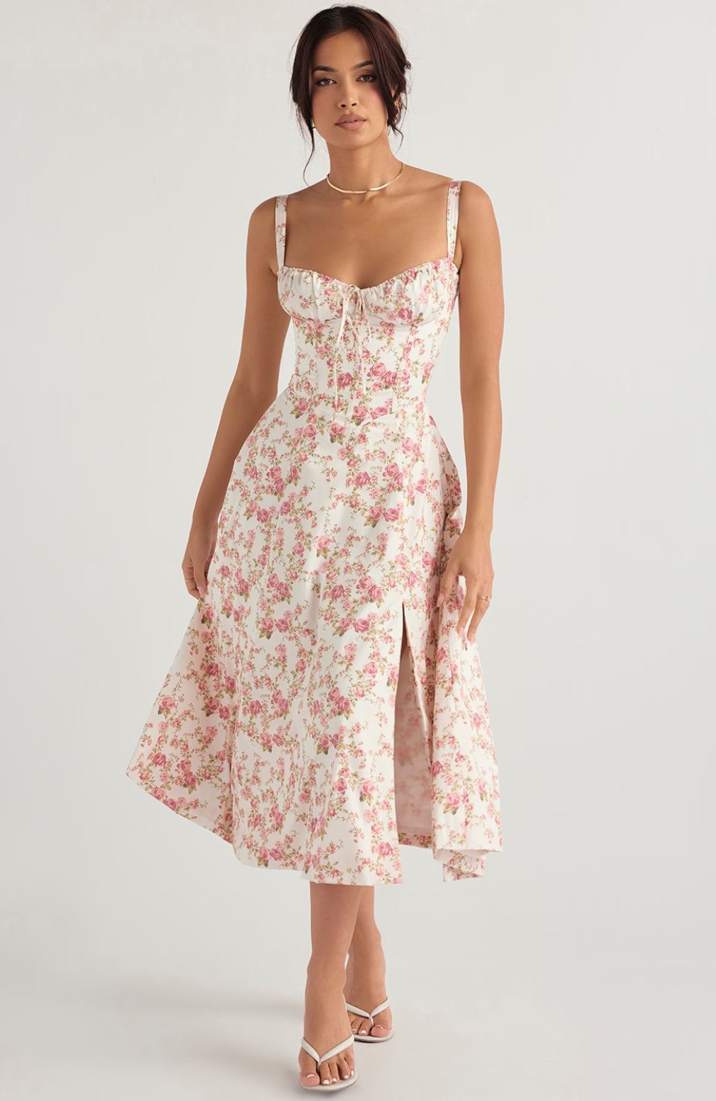 Tiana Midi Dress - Rose Print - Cinderella