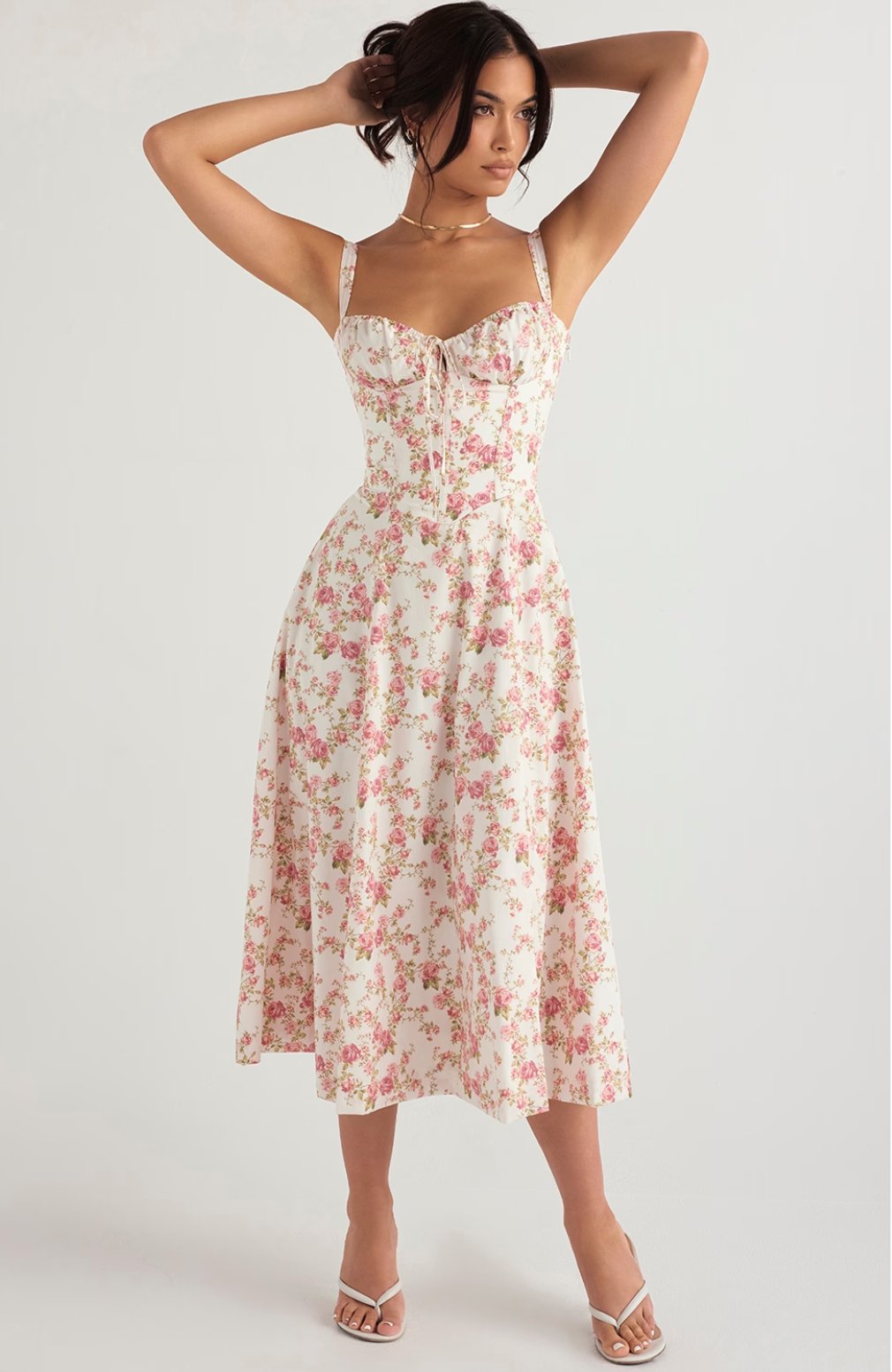 Tiana Midi Dress - Rose Print - Cinderella