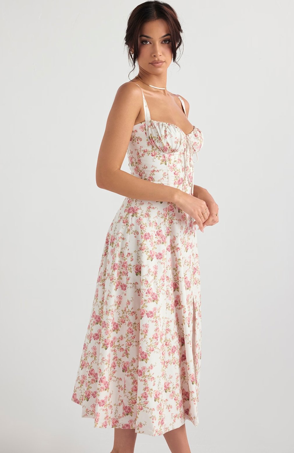 Tiana Midi Dress - Rose Print - Cinderella