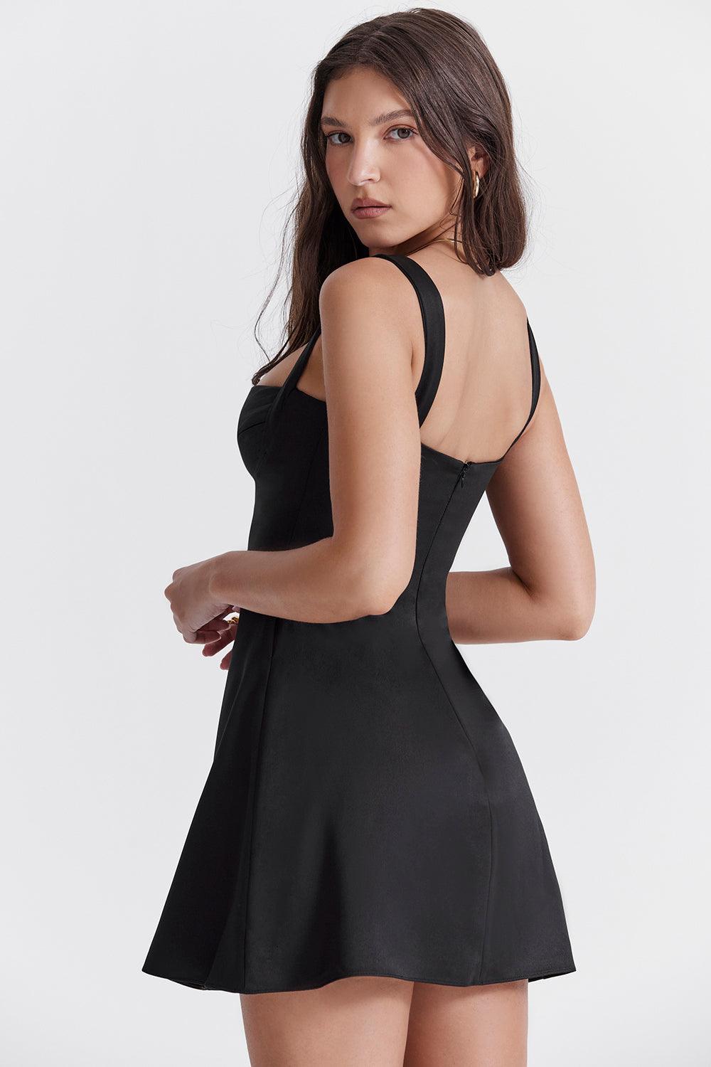 Wrap Charm Dress - Black - Cinderella