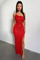 KYALA MAXI DRESS - RED SEQUIN - Cinderella